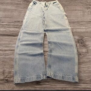 27x28 Light Blue Straight Wide Leg Carpenter Skater Jeans Y2K Vintage